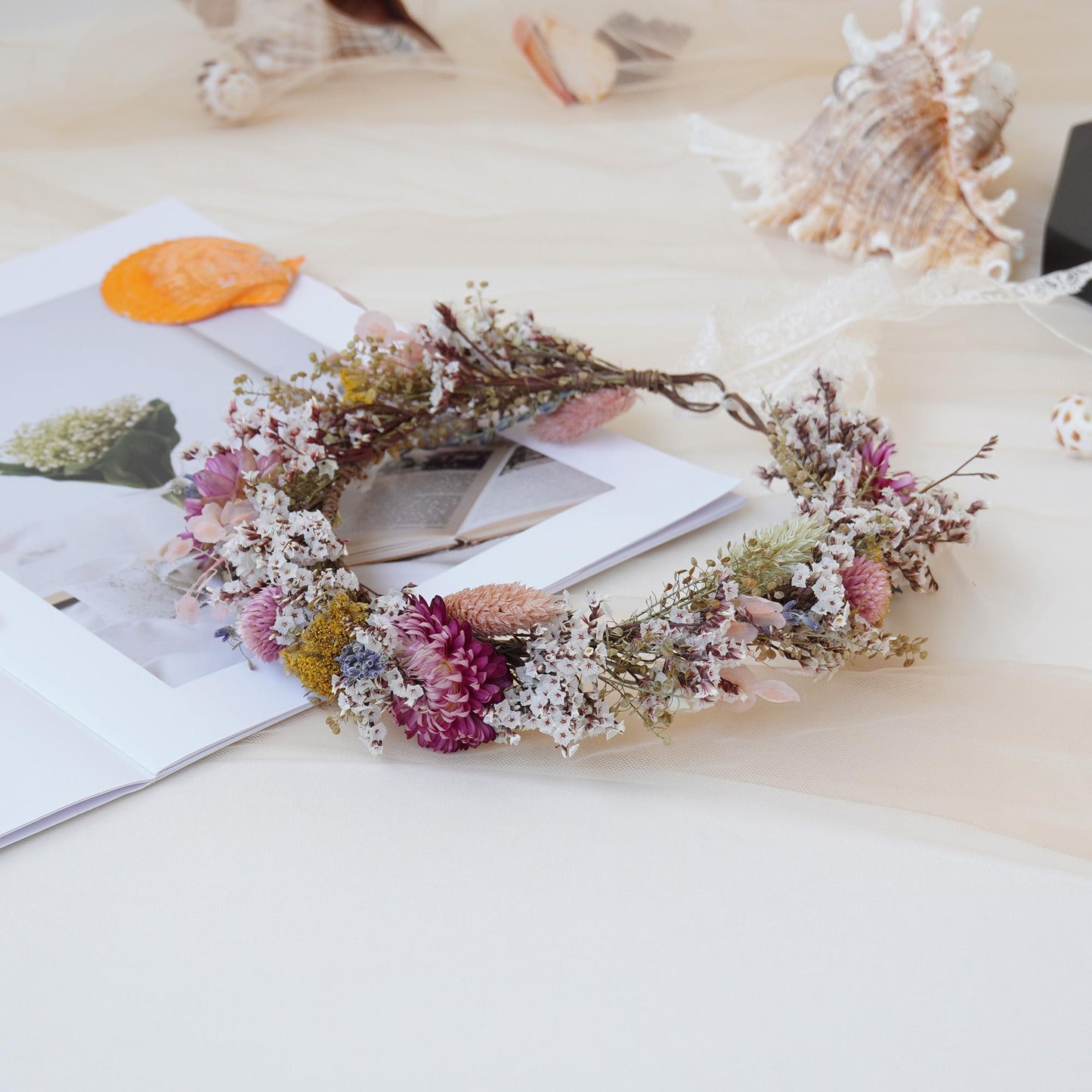 Dried Flower Crown for Bridal, Wedding