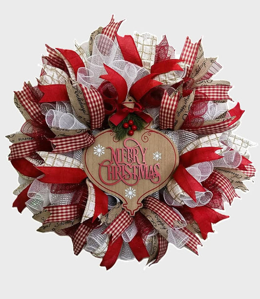 Handcrafted "Merry Christmas" Wreath