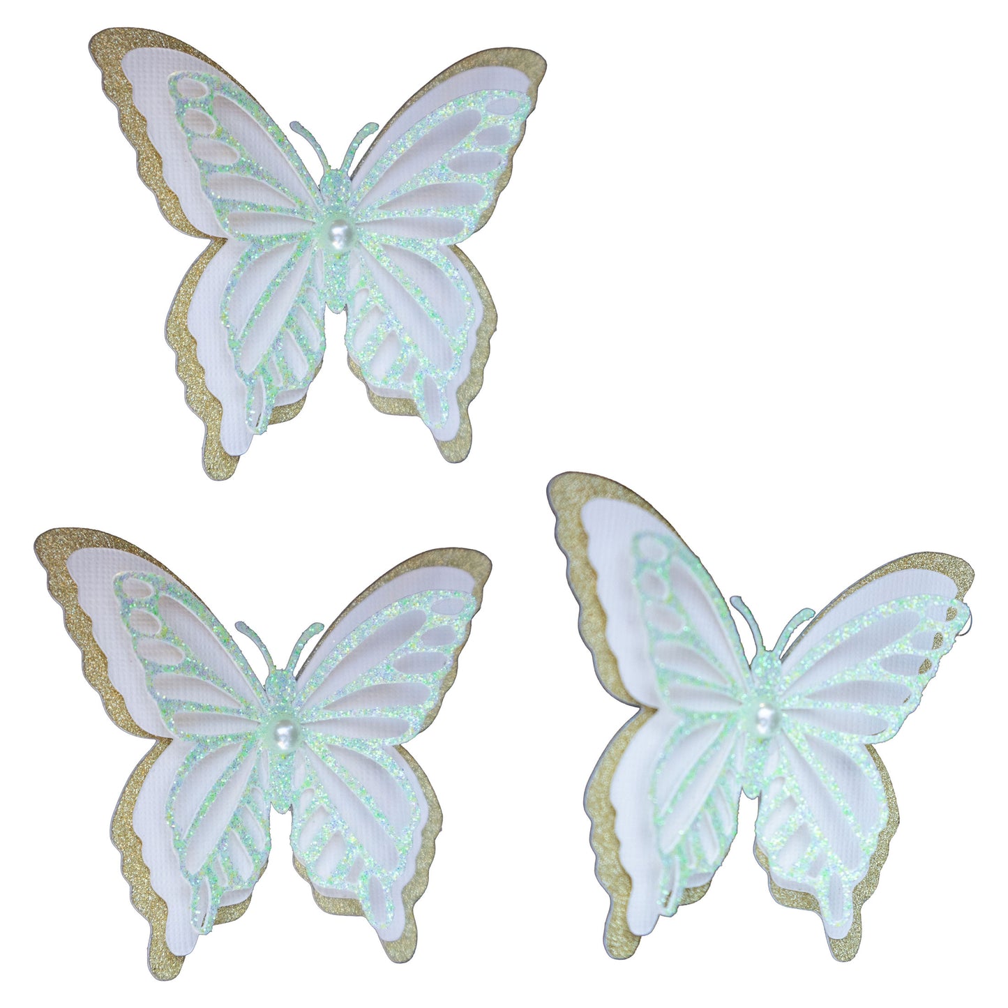 3D Shimmer & Glitter Spirit Cutouts - Monarch Edition (Set of 3)